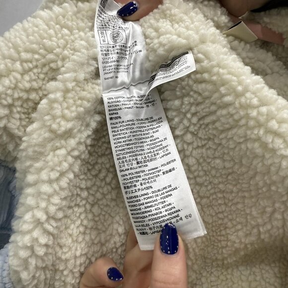 Levis Jacket Womens Large Blue Corduroy Sherpa Trucker Lined Warm Casual Winter - Picture 5 of 12